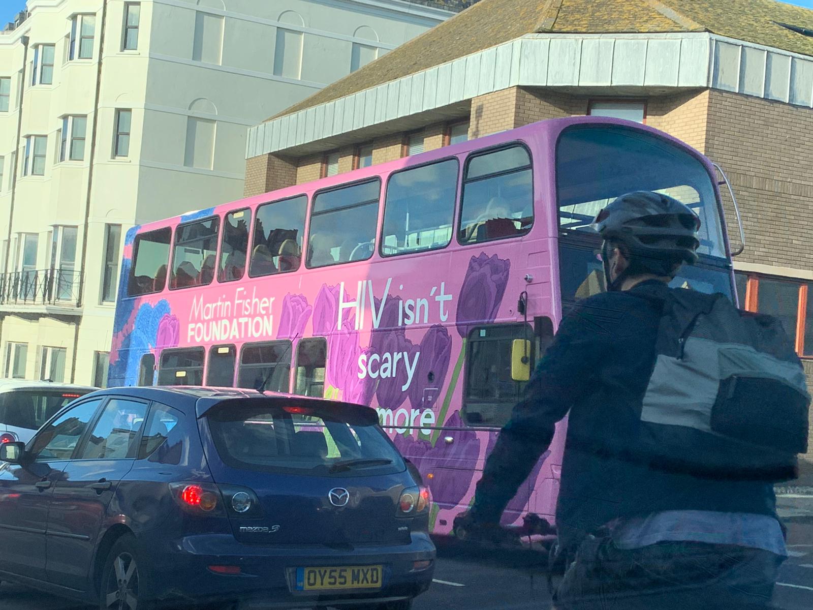 The Martin Fisher Bus out and about in town breaking down stigma